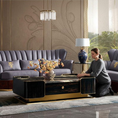 Designerski stoły stolik kawowy Drewno Tabela Side Sofa Stoliki boczne Couch Nowość