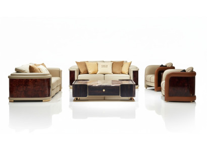 Luksusowy salon Ustawić 5 sztuk. Zestaw Sofa Skórzana Kanapa Podkładka Sofa