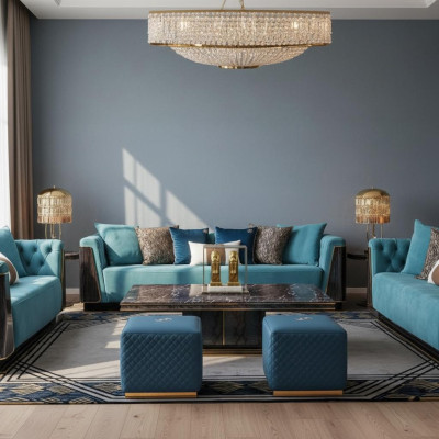 Luksusowa sofa duża xxl Podkładka Siedziba Ustawić 4 miejsce siedzące Kanapy Sofy Materiał Nowy