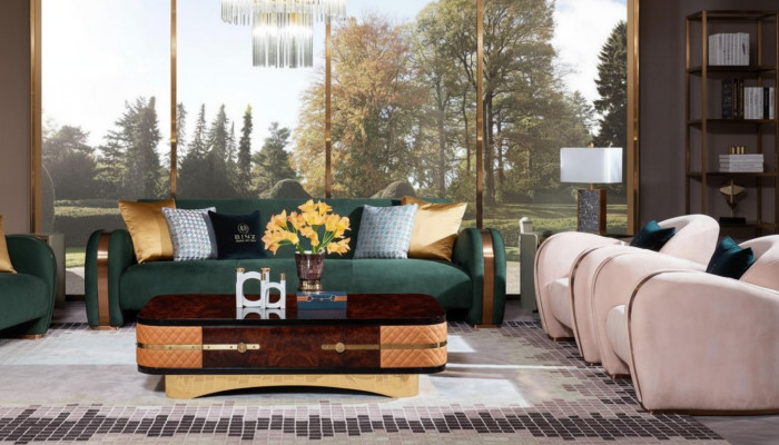 Sofa 4 miejsce siedzące Sofa Podkładka Włókienniczy Sofy Design Luksusowe Sofy Tkaninowe Czteroosobowe duże
