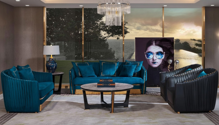 Zestaw sofowy 5 sztuk. Zestaw Sofa miejsce siedzące stolik kawowy Couch Nowoczesne Sofy Sofa Skórzana