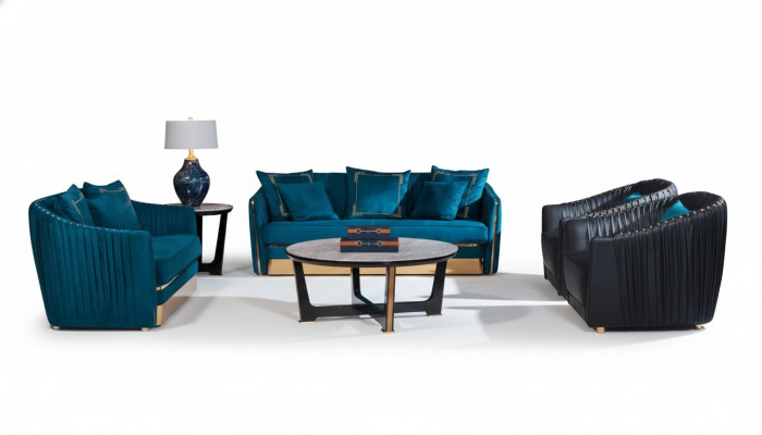 Zestaw sofowy 5 sztuk. Zestaw Sofa miejsce siedzące stolik kawowy Couch Nowoczesne Sofy Sofa Skórzana