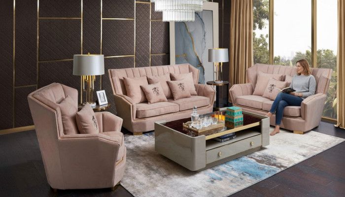 Luksusowy zestaw mebli sofowy Sofa Podkładka 321 miejsce do siedzenia, stolik kawowy, kanapy