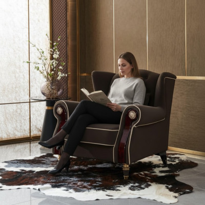 Szlachetny design Chesterfield Podkładka Fotel TV Siedziba Club Lounge Włókienniczy luksus