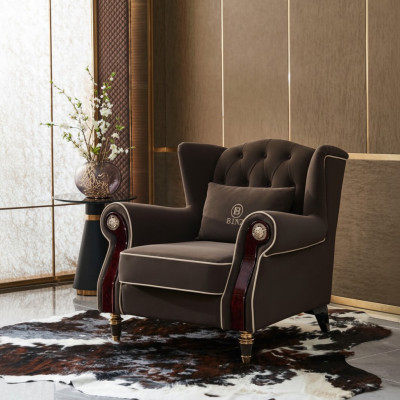 Szlachetny design Chesterfield Podkładka Fotel TV Siedziba Club Lounge Włókienniczy luksus
