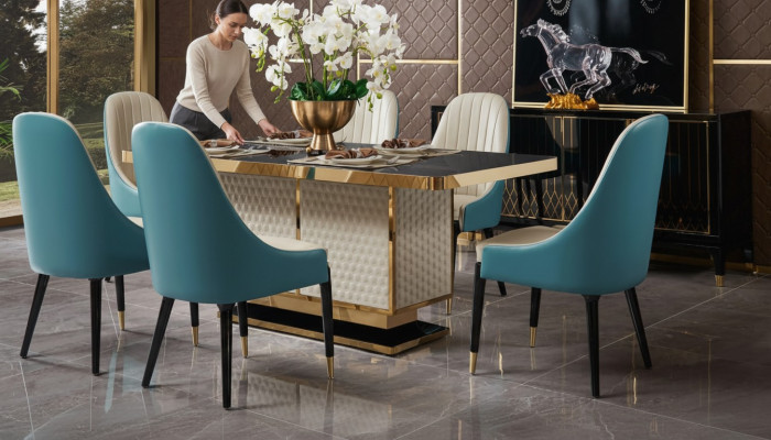 Stół obiadowy Design Tabela Stal jadalnia Modern jadalnia salon Kuchnia