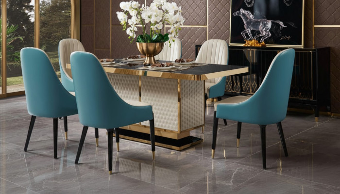 Stół obiadowy Design Tabela Stal jadalnia Modern jadalnia salon Kuchnia