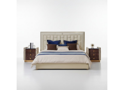 Łóżko Sypialnia Design łóżka Szafki nocne luksusowe Meble 3-częściowe. Ustawić
