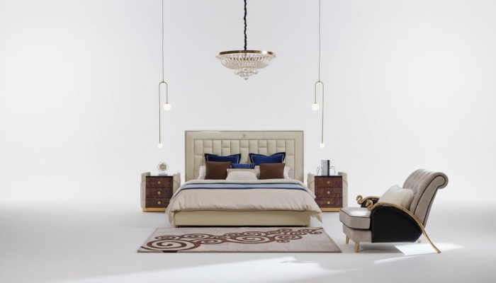 Design Skóra Łóżko Luxury Podkładka łóżka Double Modern Marriage 180x200
