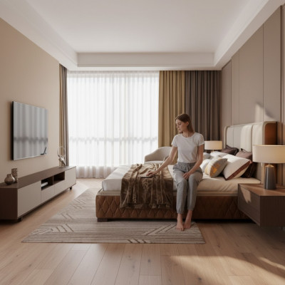 Design Skóra Łóżko Luksusowa Podkładka do łóżka Deco Double Modern Marriage 180x200
