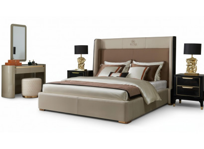 Łóżko Sypialnia Zestaw Design Meble Luxus łóżko 2x Stolik nocny Rama łóżka 3-częściowego