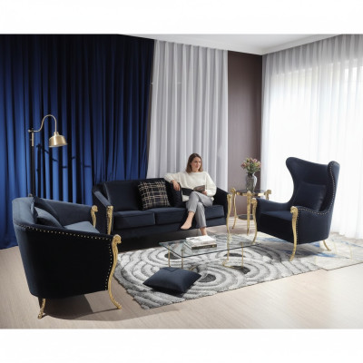 Klasyczny złoty Aksamit luksusowy Żywy krajobraz sofa garntur miejsce siedzące zestaw węży