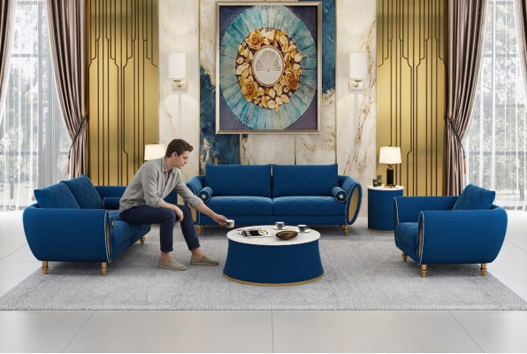 Zestaw sofowy 3 2 1 miejsce do siedzenia Zestaw Design Sofa Podkładka Couchen Couch Modern Ustawić