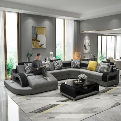 Narożnikowa kanapa Sofa U Shape Couch Podkładka Projektant Włókienniczy Duża Sofa Materiałowa Żywy krajobraz