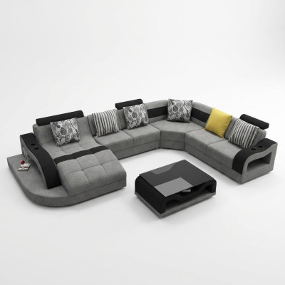 Narożnikowa kanapa Sofa U Shape Couch Podkładka Projektant Włókienniczy Duża Sofa Materiałowa Żywy krajobraz