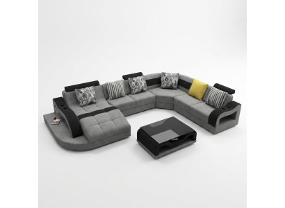 Narożnikowa kanapa Sofa U Shape Couch Podkładka Projektant Włókienniczy Duża Sofa Materiałowa Żywy krajobraz