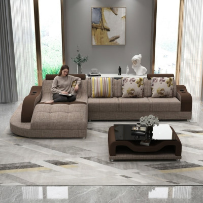 Narożnikowa kanapa Sofa w kształcie litery L podkładka Żywy krajobraz Narożnikowa kanapa Włókienniczy sofy materiał nowy