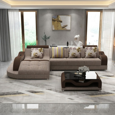 Narożnikowa kanapa Sofa w kształcie litery L podkładka Żywy krajobraz Narożnikowa kanapa Włókienniczy sofy materiał nowy
