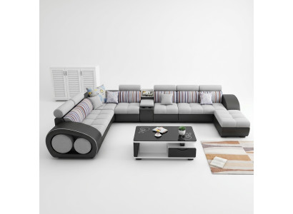 Designerska sofa kanapa Narożnikowa kanapa ze Stołka Ustawić Podkładkę Żywy krajobraz w kształcie litery L