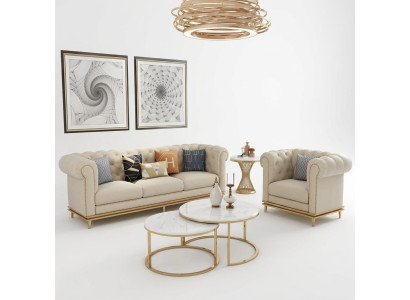 Sofa Zestaw sofowy 3+1 miejsce do siedzenia Zestaw Design Podkładka Couchen Couch Modern Ustawić