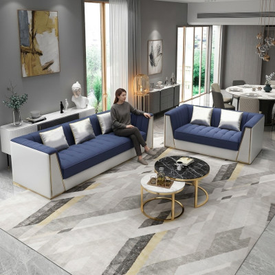 Zestaw sofowy 3 2 miejsce do siedzenia Sofa Sofa Podkładka Ustaw Couch Set Material Włókienniczy