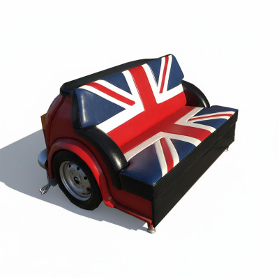 Retro Sofa Unia Jack Meble Samochodowe Garaż Sofa Samochodowa Kanapa Podkładka Dwumiejscowa