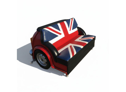 Retro Sofa Unia Jack Meble Samochodowe Garaż Sofa Samochodowa Kanapa Podkładka Dwumiejscowa