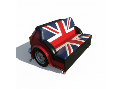 Retro Sofa Unia Jack Meble Samochodowe Garaż Sofa Samochodowa Kanapa Podkładka Dwumiejscowa