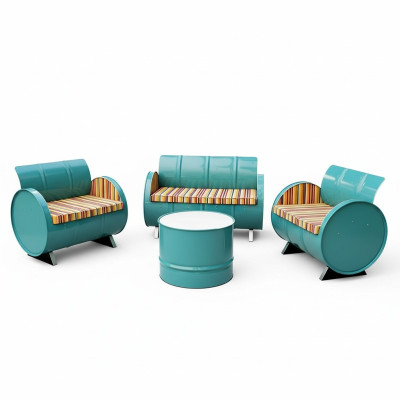 Zestaw Sofa Przemysłowa Nowoczesna Ławka Włókiennicza Ławka Restauracyjna Sofa Aluminiowa