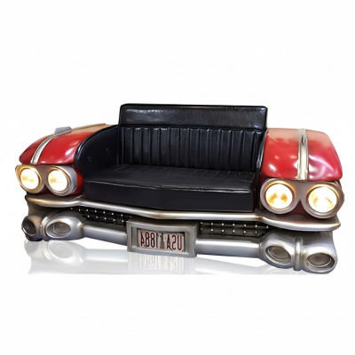 Sofa samochodowa Half Vehicle Ratro Cinema Couch Podkładka Ustawić skórzaną sofę