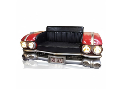 Sofa samochodowa Half Vehicle Ratro Cinema Couch Podkładka Ustawić skórzaną sofę