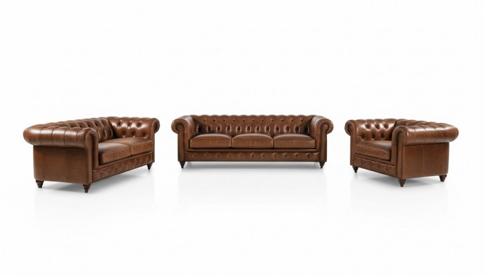 Zestaw sofowy 3+2+1 miejsce do siedzenia Zestaw Sofa Podkładka Kanapa Skóra Relaks Zestaw do salonu