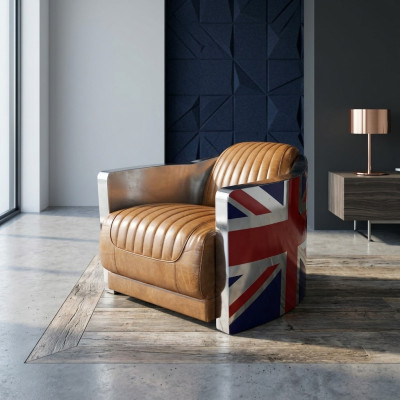 Prawdziwa skóra Vintage LederFotel DesignFotel Rocket Unia Jack Vintage Cygaro