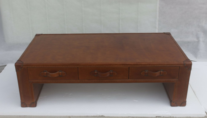 stolik kawowy stolik do salonu Stolik w stylu vintage stolik 147x85cm Skóra