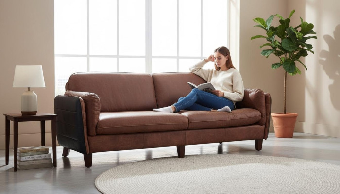 Luxury Vintage 3+2 miejsce do siedzenia Prawdziwa skóra Meble Salon Sofa Suite Loft Obcios