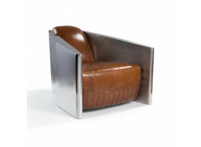 Vintage Skórzany Fotel Brązowy Prawdziwa skóra Retro Fotel Design ClubFotel