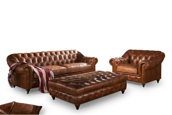 Zestaw sofowy 31 miejsce do siedzenia Chesterfield Ustawić English Vintage Sofa Fotel