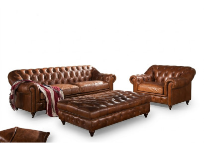 Zestaw sofowy 31 miejsce do siedzenia Chesterfield Ustawić English Vintage Sofa Fotel