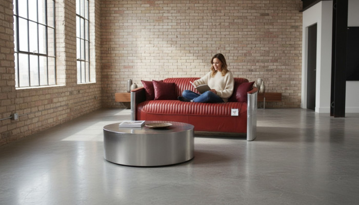 Sofa Skórzana Kanapa Podkładka Sofa Aluminiowa Trzyosobowa Vintage Luxury Meble Sofy Nowość