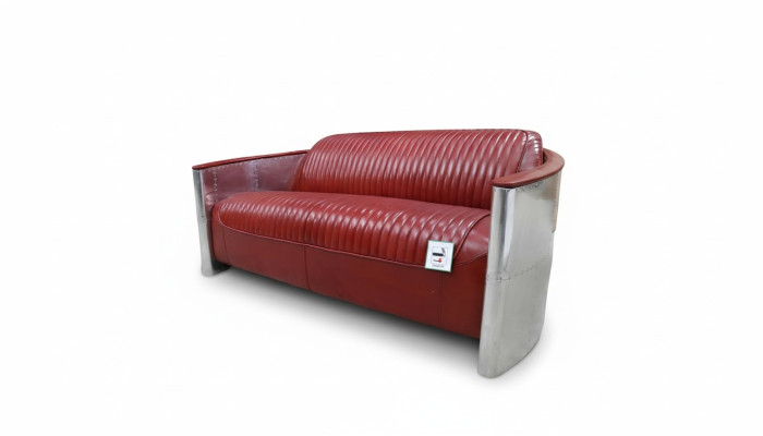 Sofa Skórzana Kanapa Podkładka Sofa Aluminiowa Trzyosobowa Vintage Luxury Meble Sofy Nowość