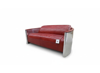 Sofa Skórzana Kanapa Podkładka Sofa Aluminiowa Trzyosobowa Vintage Luxury Meble Sofy Nowość