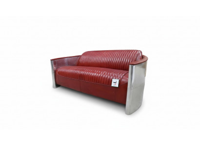 Sofa Skórzana Kanapa Podkładka Sofa Aluminiowa Trzyosobowa Vintage Luxury Meble Sofy Nowość