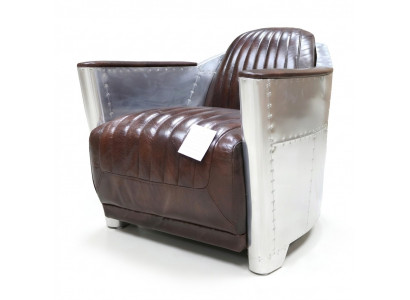 Prawdziwa skóra Design Vintage ChromeFotel DesignFotel Fotel Airplane Aviator Skóra
