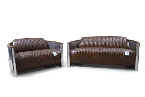 Zestaw sofowy 3+2 miejsce do siedzenia Sofa Zestaw kanapa Fotel Skóra Vintage Retro NOWOŚĆ