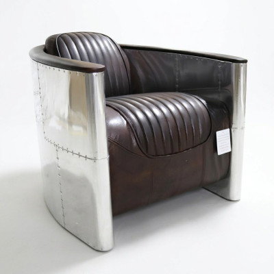 Fotel Design Prawdziwa skóra Vintage Luxury Meble Podkładka Aviator Samolot