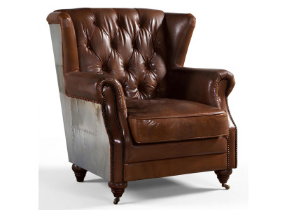 Uszy Fotel Piękne, zabytkowe Chesterfield Uszy z tyłu Fotel ClubFotel