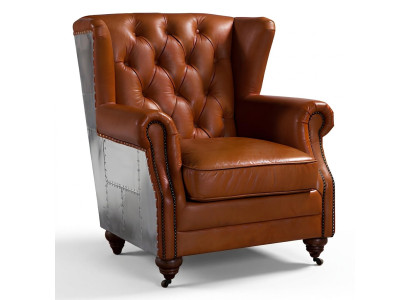 UszyFotel Prawdziwa skóra Vintage Cigar EarsbacksFotel TelewizjaFotel LeatherFotel