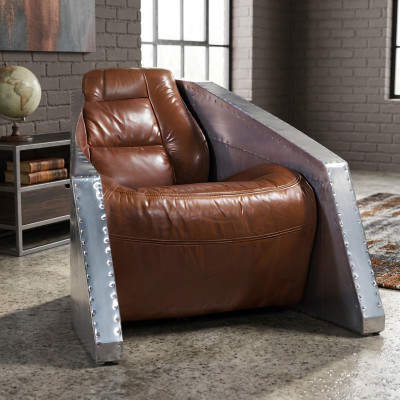 LederFotel Airplane Design ClubFotel Skóra Fotel Aviator Vintage