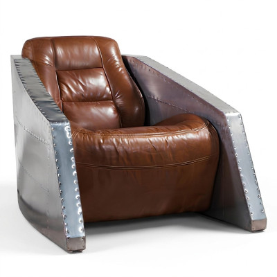 LederFotel Airplane Design ClubFotel Skóra Fotel Aviator Vintage