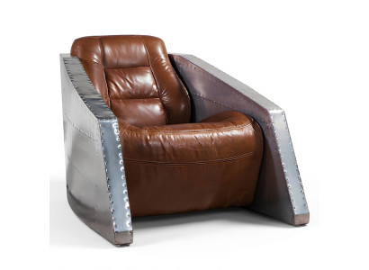 LederFotel Airplane Design ClubFotel Skóra Fotel Aviator Vintage